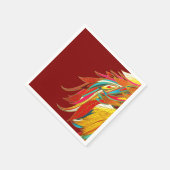 Exotische veren rood servet (Hoek)
