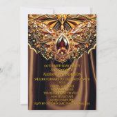 Exotische Verjaardag Caramel Chocolade Gouden Juwe Kaart (Achterkant)