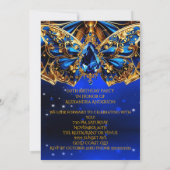 Exotische Verjaardag Colbolt Blauw Goud Juweel Vli Kaart (Achterkant)