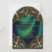 Exotische Verjaardag Groene Gouden Juweel Vlinder Kaart (Achterkant)