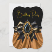 Exotische Verjaardag Zwart Bruin Koffie Gouden Em  Kaart (Voorkant)