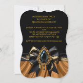 Exotische Verjaardag Zwart Bruin Koffie Gouden Em  Kaart (Achterkant)