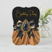 Exotische Verjaardag Zwart Bruin Koffie Gouden Em  Kaart (Staand voorkant)