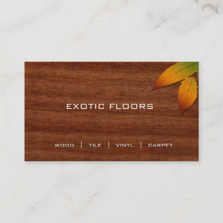 Exotische Visitekaartje van hout met herfst Leaf 2