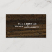 Exotische Visitekaartje van hout met herfstblad (Achterkant)