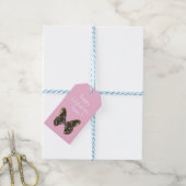 Exotische Vlinder Kunst Tekening Cadeaulabel (Met Touw)