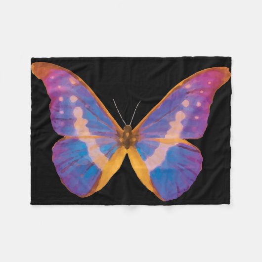 Exotische vlinder Waterverf Fleece Deken (Voorkant (Horizontaal))