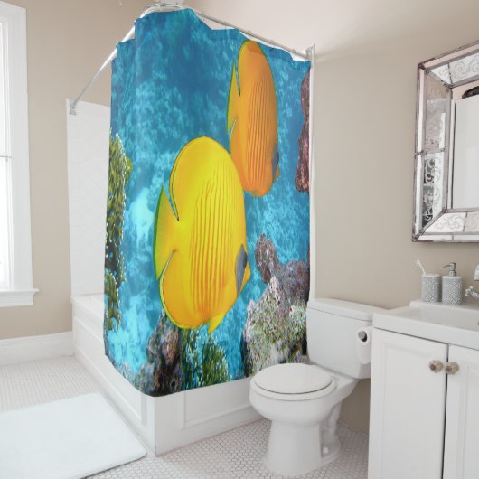 Exotische vlindervis douchegordijn (In situ)