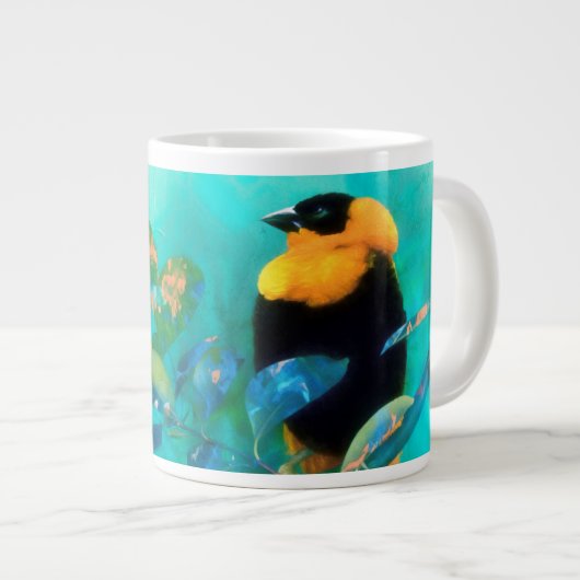 Exotische vogel "LIED OP DE WIND" 20 OZ. Grote Koffiekop (Voorkant rechts)
