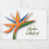 Exotische vogel van de Paradise Waterverf Wedding  Sparkling Wijnetiket (Enkel label)