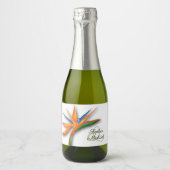 Exotische vogel van de Paradise Waterverf Wedding  Sparkling Wijnetiket (Voorkant)