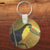 Exotische Vogelmetaalcirkel Sleutelhanger, 2" Sleutelhanger (Voorkant)