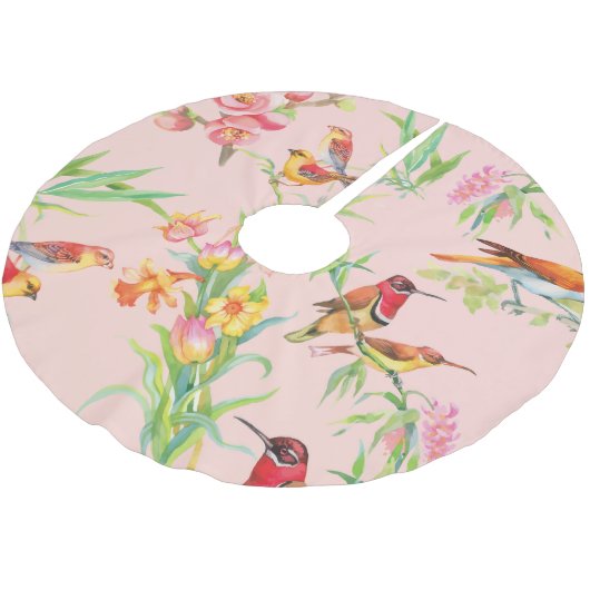 Exotische vogels:  bloemnaadloos. kerstboom rok (Gekanteld)