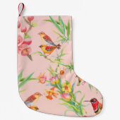 Exotische vogels:  bloemnaadloos. kleine kerstsok (Voorkant)