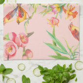 Exotische vogels: bloemnaadloos. theedoek (Gevouwen)