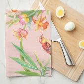 Exotische vogels: bloemnaadloos. theedoek (Quarter Fold)