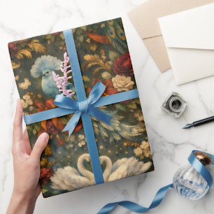 Exotische Vogels Fantasie Antieke Botanische Cadeaupapier