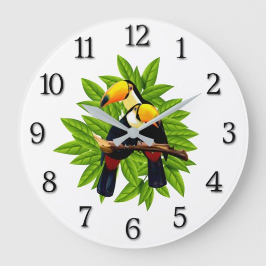 Exotische vogels grote klok (Voorkant)