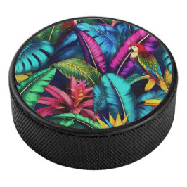 Exotische Vogels Jungle Droom Naadloos Oppervlakte Hockey Puck