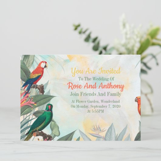 Exotische vogels kaart (Staand voorkant)