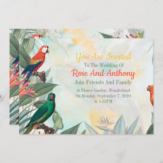 Exotische vogels kaart (Voorkant / Achterkant)