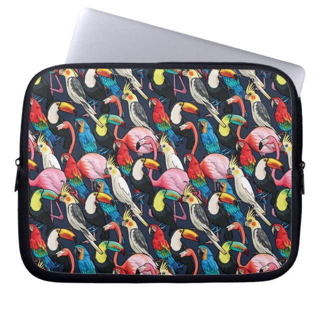 Exotische vogels laptop sleeve (Voorkant)