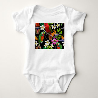 Exotische Vogels Mooie Bloemen Patroon Romper