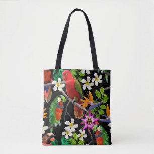 Exotische Vogels Mooie Bloemen Patroon Tote Bag