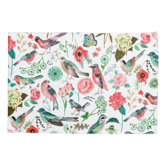 Exotische vogels Oerwoud Floral Patroon met Monogr Kussensloop (Achterkant)