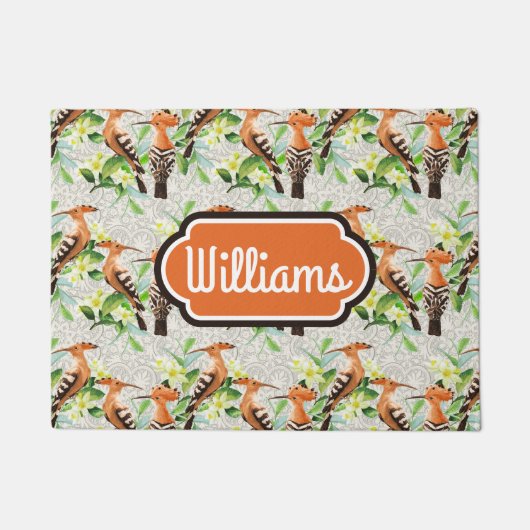 Exotische vogels op hun plaats | Jouw namen toevoe Deurmat (Voorkant)