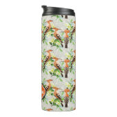 Exotische vogels op hun plaats | Jouw namen toevoe Thermosbeker (Geroteerd rechts)