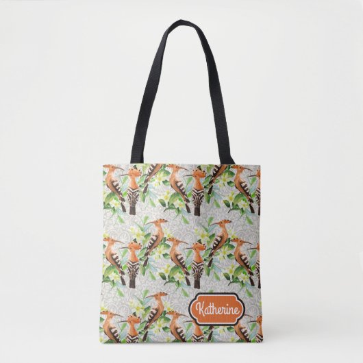 Exotische vogels op hun plaats | Jouw namen toevoe Tote Bag (Voorkant)