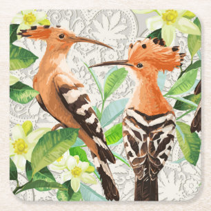 Exotische vogels op hun plaats kartonnen onderzetters