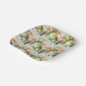 Exotische vogels op hun plaats papieren bordje (Gebogen)