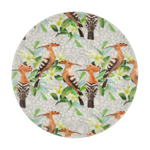 Exotische vogels op hun plaats snijplank