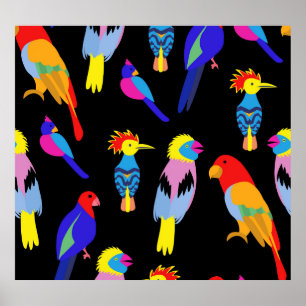 Exotische vogels Paradise Toucan Patroon Poster