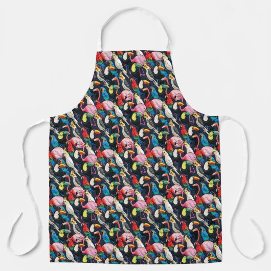 Exotische vogels schort (Voorkant)