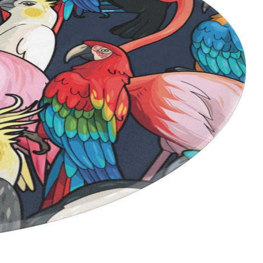 Exotische vogels snijplank (Hoek)