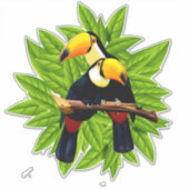 Exotische vogels sticker (Voorkant)