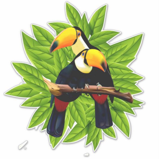 Exotische vogels sticker (Voorkant)