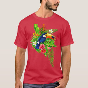 Exotische vogels Summer Retro Tropical Bird Toucan T-shirt