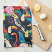 Exotische vogels theedoek (Quarter Fold)