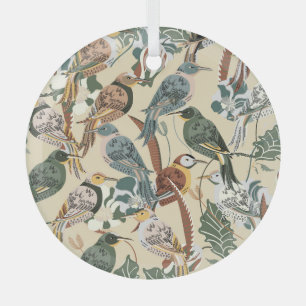 Exotische vogels: tropische naadloze print. glas ornament