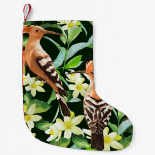 Exotische vogels: tropische print kleine kerstsok