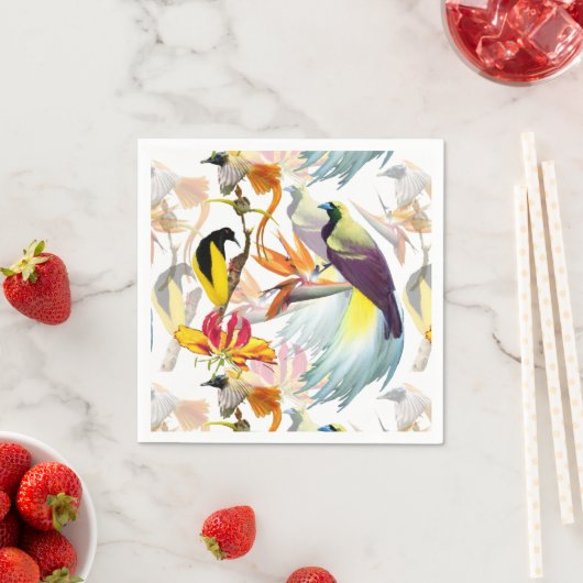 Exotische vogels van de Waterverf Paradise en Flow Servetten (Insitu)