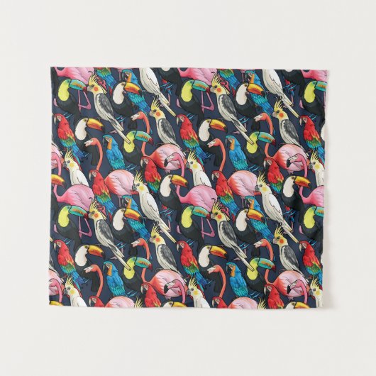 Exotische vogels wandkleed (Voorkant (horizontaal))