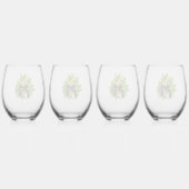 Exotische vogels wijnglas zonder voet (Achterkant)