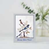  exotische vogelschildering feestdagenkaart (Staand voorkant)