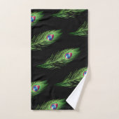 Exotische vredesveren op zwarte handdoekset bad handdoek (Handdoek)