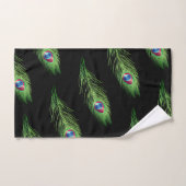 Exotische vredesveren op zwarte handdoekset bad handdoek (Handdoek)